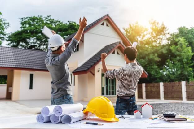 Guys are happy with finishing the house